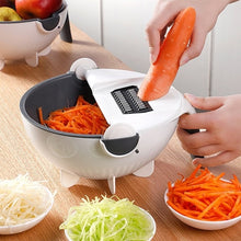 Load image into Gallery viewer, 9 in 1 Mandoline Slicer Gemüse Slicer Kartoffel Schäler Karotte Zwiebel Reibe mit Sieb Küche Zubehör Gemüse Cutter